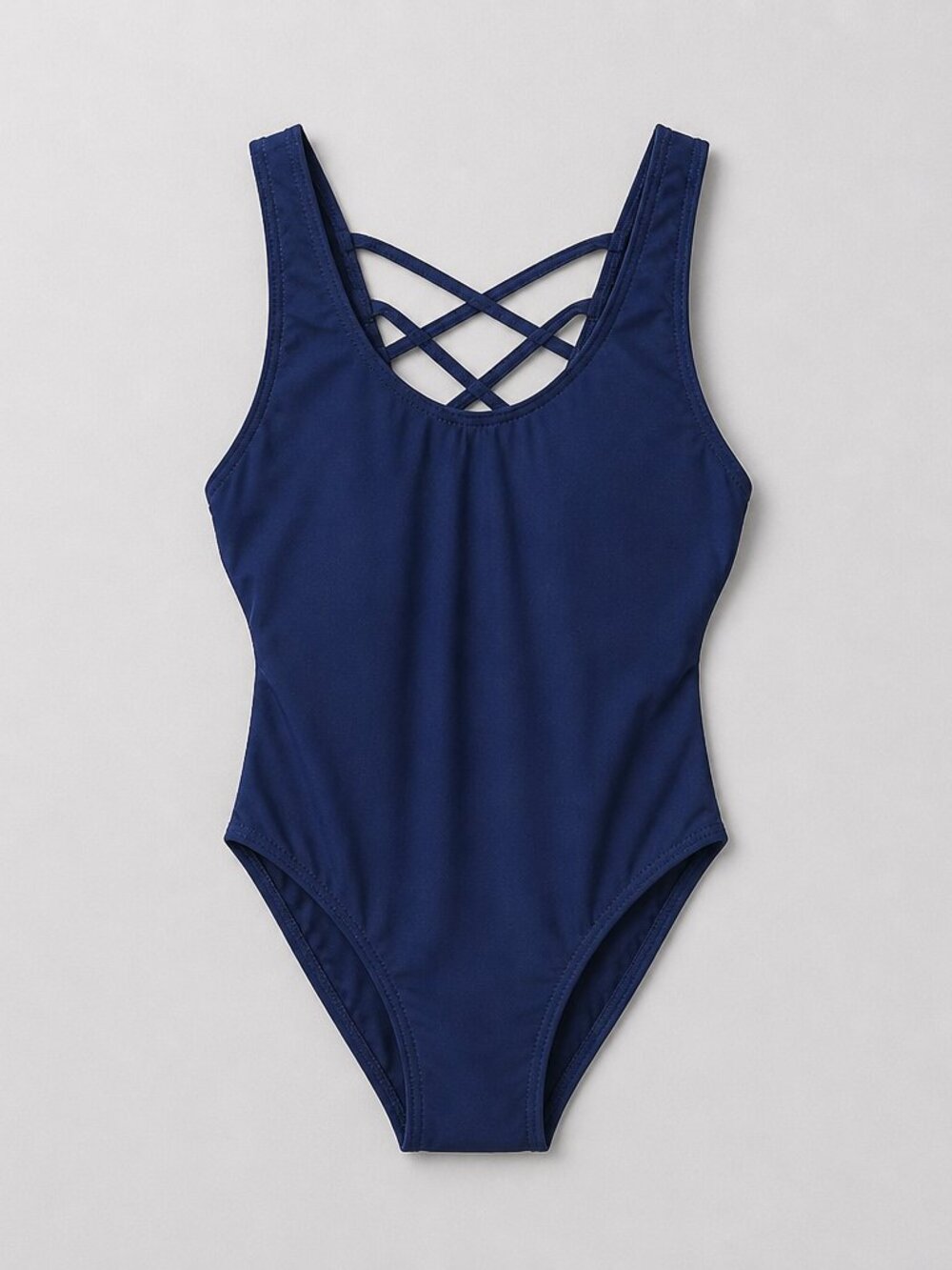 Tempt Me Women's Crisscross Back One-Piece Swimsuit - Navy XS